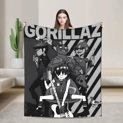 Music Band G-gorillazs  Blanket  Super Soft Fashion Plush Throw Blanket For Outdoor Decorative Flannel Bedspread Bed Cover