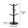 6 Hooks Bamboo Coffee Cup Holder Thickened Base Tree Shape Coffee Cup Rack Sturdy Design Wood Material Cup Storage Holder