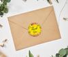 Darling Souvenir 45 Pcs Round Wedding Envelope Seal Black Floral Wreath Thank You Stickers-1.6