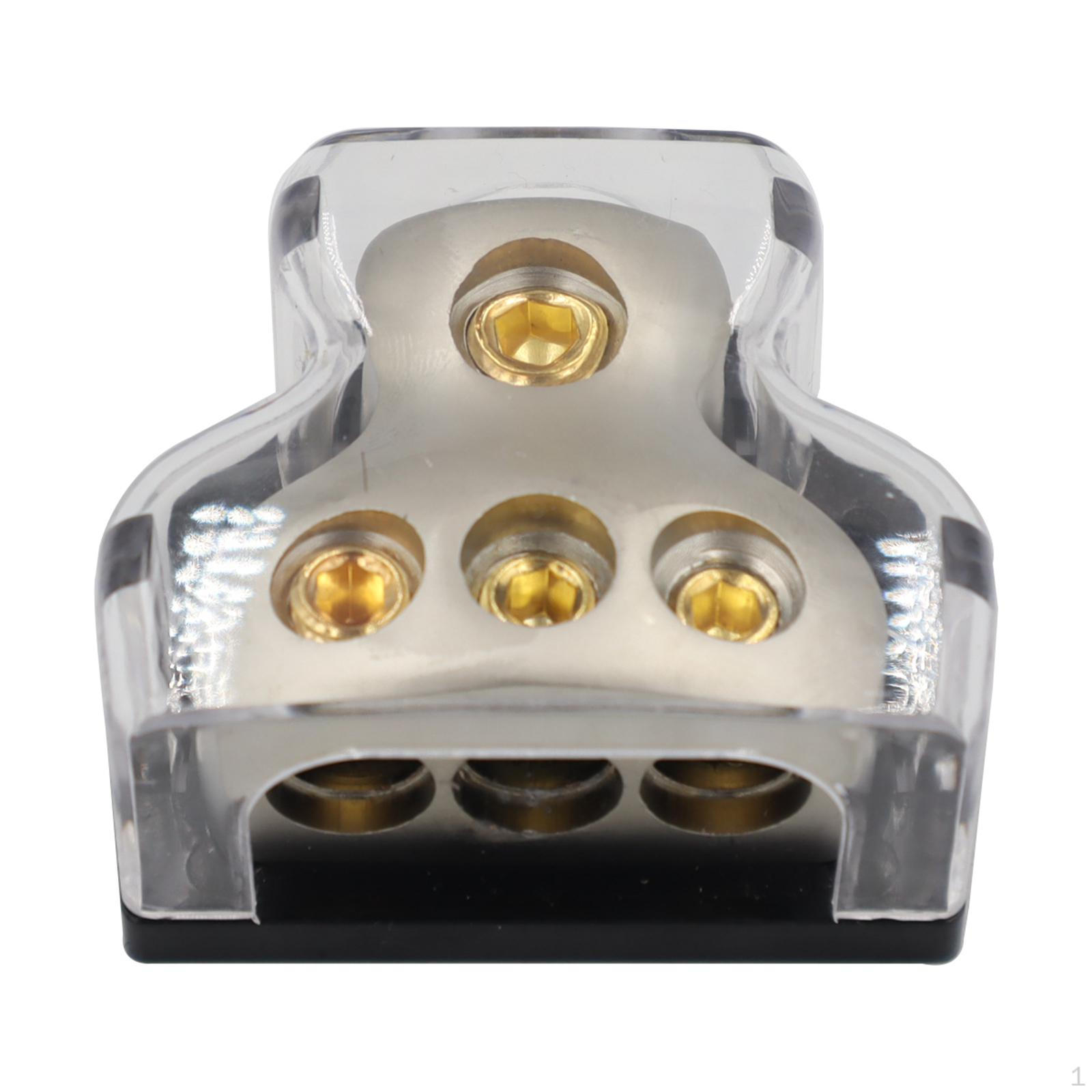 3 Way Power Distribution Block, 1x Gauge in 3x Out for Car Audio Amplifier Connection Parts