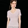 Wudao Women's Twist Knit V-Neck T-Shirt