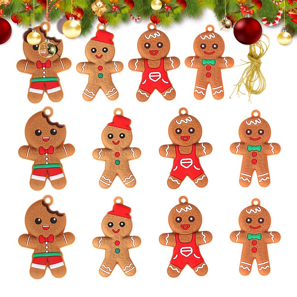 Пряничные человечки, 12 штук, Праздничное украшение, Пряничные фигурки, Украшения для дома, ужина, ресторана, кафе, церкви