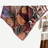 Autumn and Winter Velvet Purple Japanese Samurai 91 Large Square Scarf Women's Fashion Vacation Beach Silk Headscarf Shawl Thermal Scarf