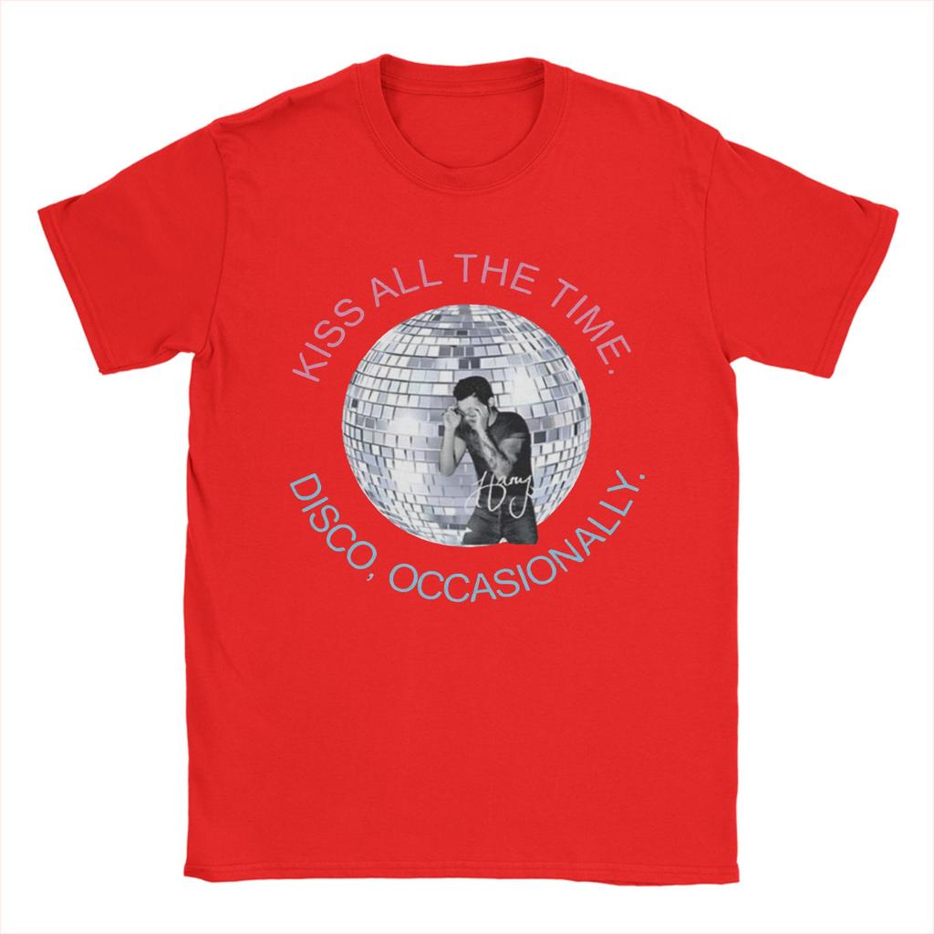 Harry Styles Kiss All The Time Disco Occasionally Mens T Shirt Tee Shirt Short Sleeve Crewneck TShirts 100 Cotton Clothes