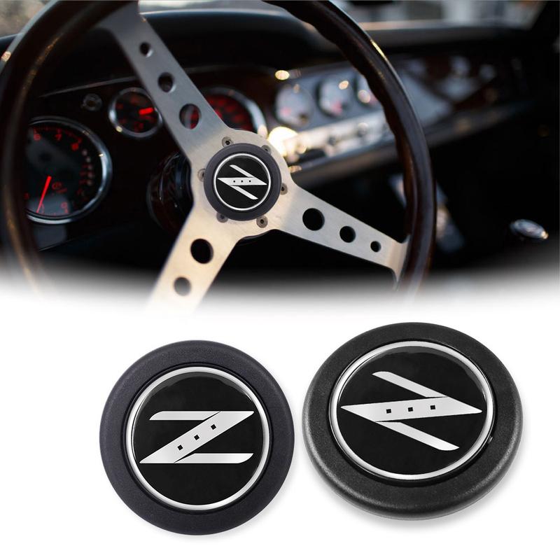Universell JDM 1 Stück Silber Z Hupenknopf Auto Hupe Rennwagen Lenkrad Hupenknopf Abdeckung Fairlady Z34 Für NISSAN Auto Styling