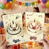 Colorful 3D Happy Birthday Card Surprise Gift Four-Layer Cake Folding Birthday Cake Card Best Wishes Paper