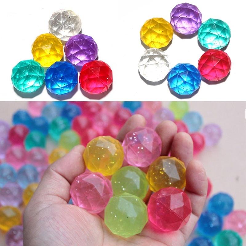 3Pcs 32 Diamond Irregular Bouncy Balls Assorted Colors Spider Man High Bounc