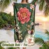 Floral Fantasy Butterflies 1 Theme Quick Dry Beach Towel Custom Name Text Print Large Sand Resistant Towel Beach Vacation
