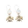 Milky Opal Gemstone 925 Sterling Silver Handmade Jewelry Women Gift Earrings 2" EE-154-15