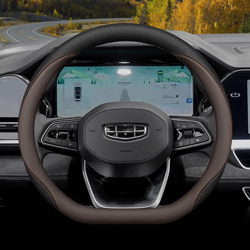 Geely Steering Wheel Cover: Ultra-thin, Four Seasons Grip for Xingyue L, Xingrui, Emgrand, Binyue Car Interiors.