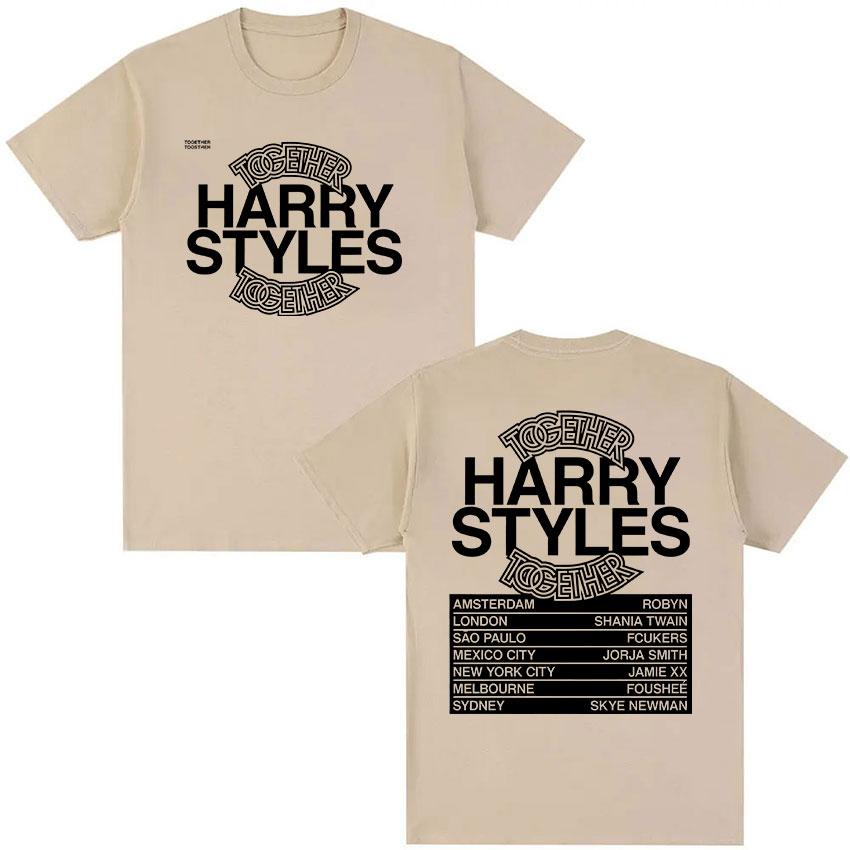 Harry Styles Together Tour 2026 T-shirt con Fantasia Uomo Hip Hop Pop Moda Lusso T-shirt Casual Cotone T-shirt Street Wear Y2K