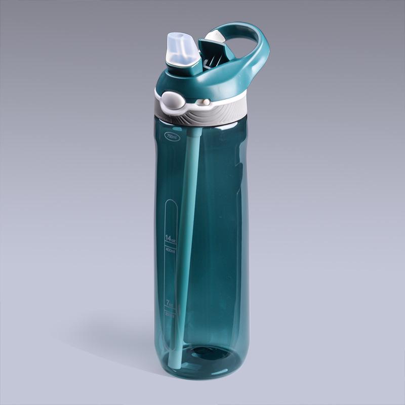 Tritan Large Capacity Portable Sports Water Bottle with Straw - Stylish Plastic Cup for Adults.