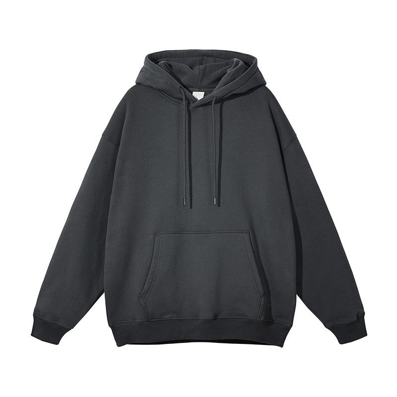 Unisex Heavyweight Hoodie: Solid Color American Street Style for Autumn/Winter