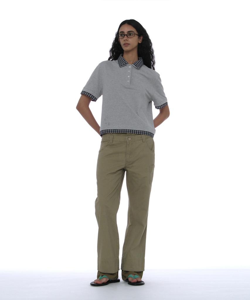PARTIMENTO WOMEN Double Layered Polo Tee_Melange