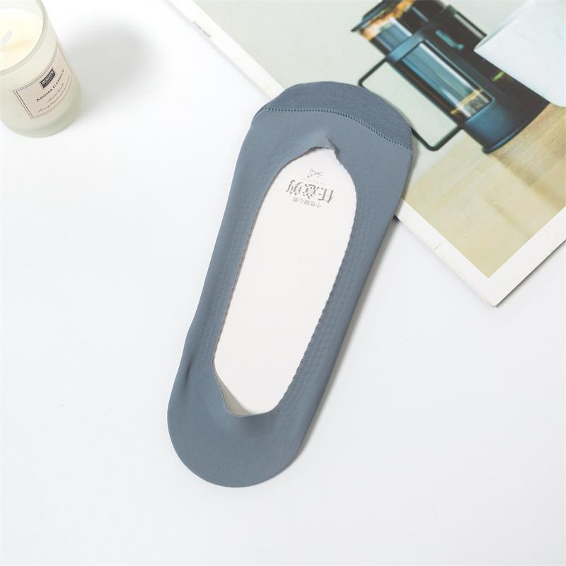 Ice Silk Boat Socks women's non-slip heel cotton bottom socks summer thin shallow mouth invisible socks for high heels