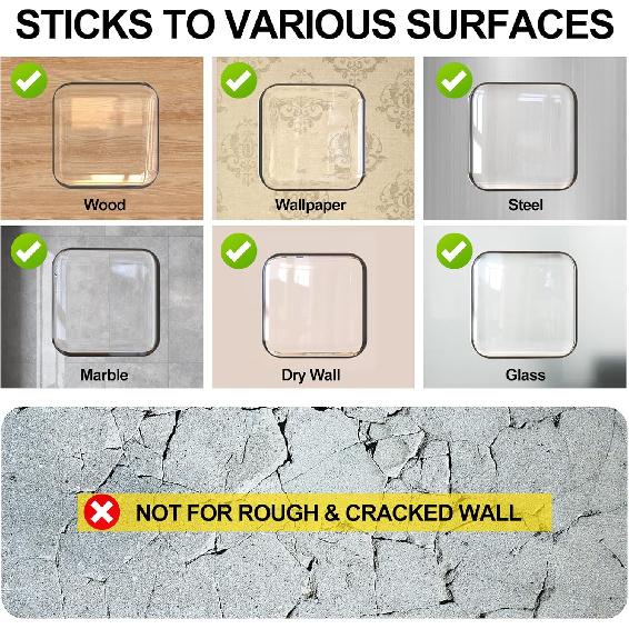 Door Stoppers Wall Protector, 8 PCS Silicone Door Knob Wall Protector with Strong Self-Adhesive Backing, Upgraded Thickened Reble Door Bumper - Ideal