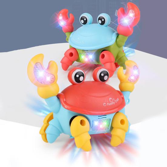 Electric Crab Toy Light And Music Battery Powered Pull String Cute Crab Walking Laterally Educational Interactive Toys Boys Girls Walking
