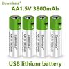 3800 mAh Rechargeable AA 1.5V Alkaline Battery - UN38.3/CE Certified, Environmentally Friendly, Up to 2000 Charge Cycles for Rem