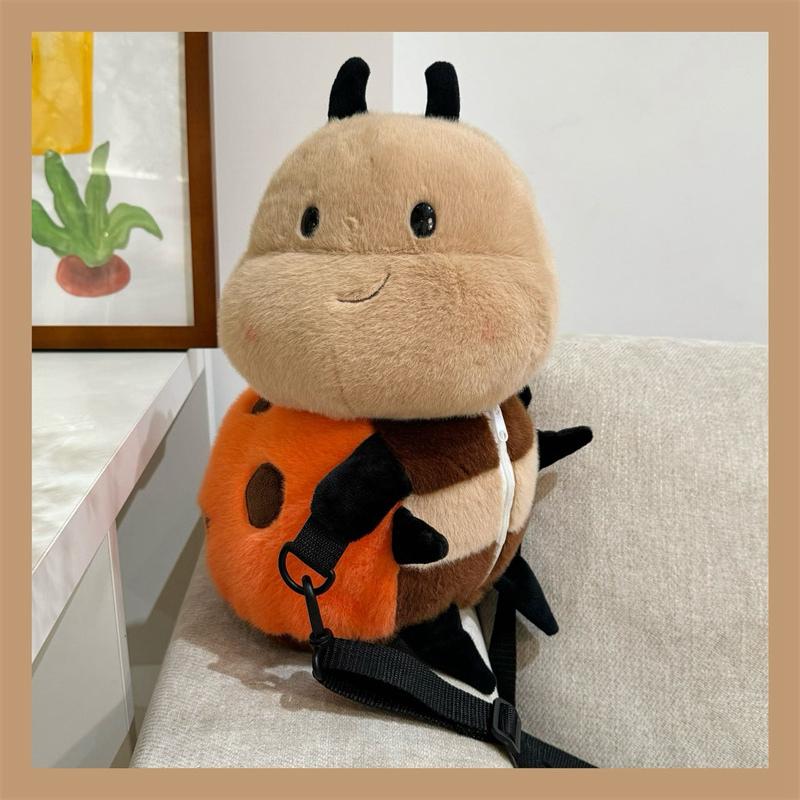 TreasuringU Cartoon Bee Plush Backpacks Cute Animals Soft Texture Shoulder Bag Yellow Stuffed Toy Sets Birthday Surprise Gifts