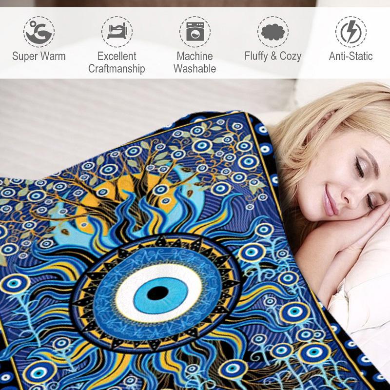 Mystic Eye Art Blanket Soft And Portable Four Season Home Bed Sofa Blanket Office Travel Lunch Break Warm Blanket A3