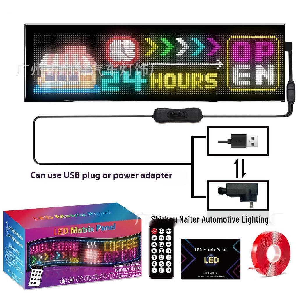 Ultra-Thin USB LED Car Advertising Screen: Full Color, Flexible, Dual-Row Scrolling Display