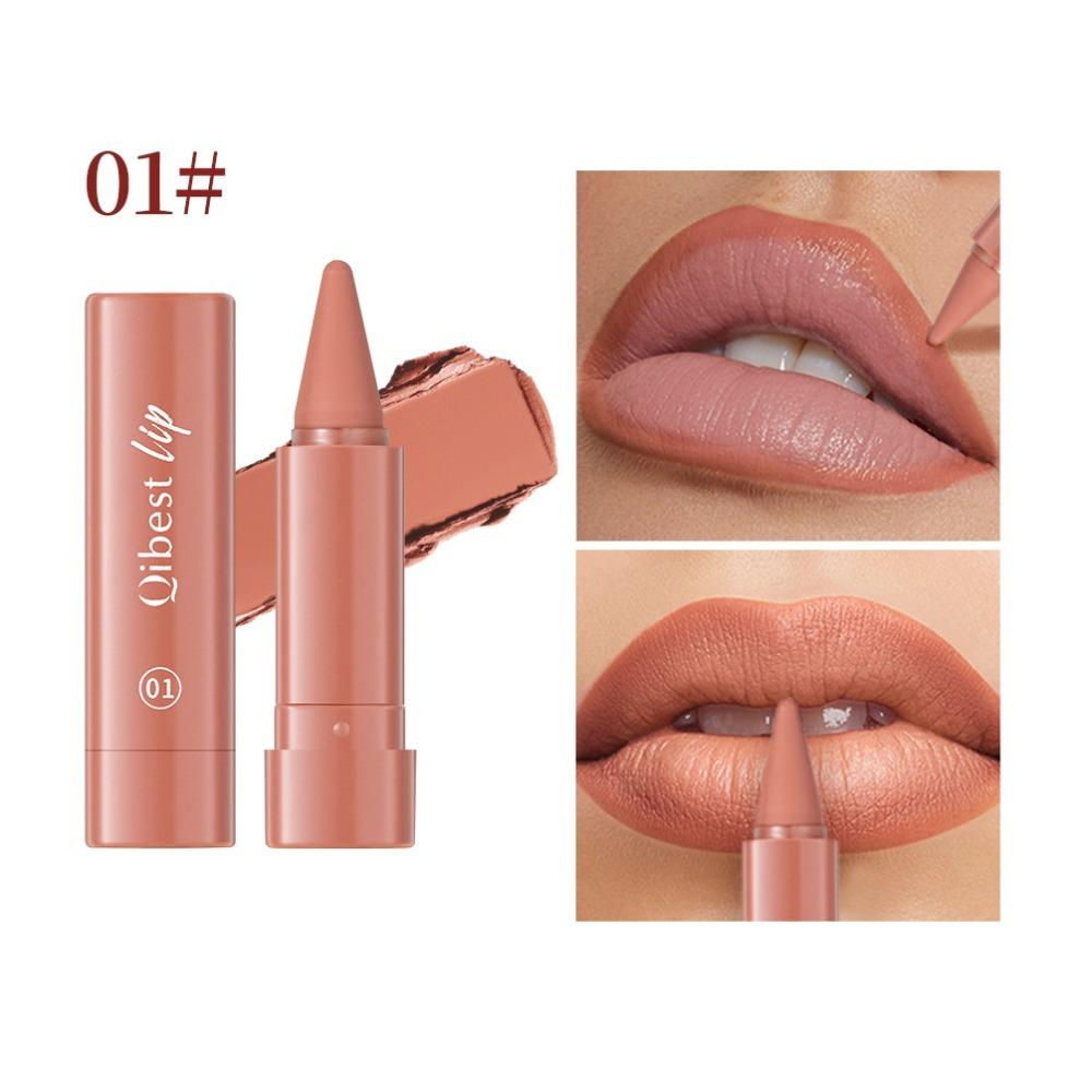 Matte Lip Crayon Multi-use Lip Liner Stick Silky Smooth Waterproof Long Lasting Lip Makeup 6 Shades Option 5.6*1.6*1.6cm