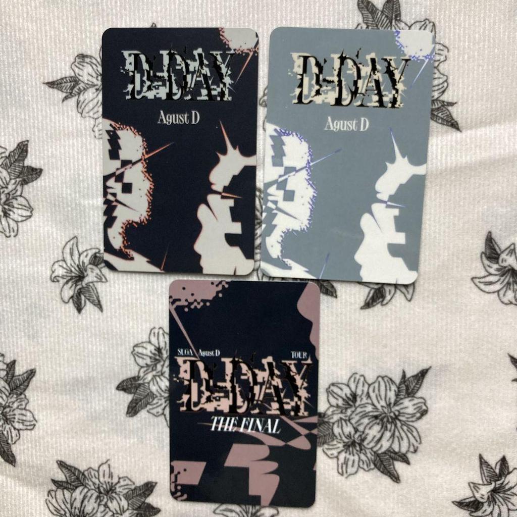 [USED] BTS SUGA Yoongi AgustD FINAL D-DAY trading cards 3 pieces