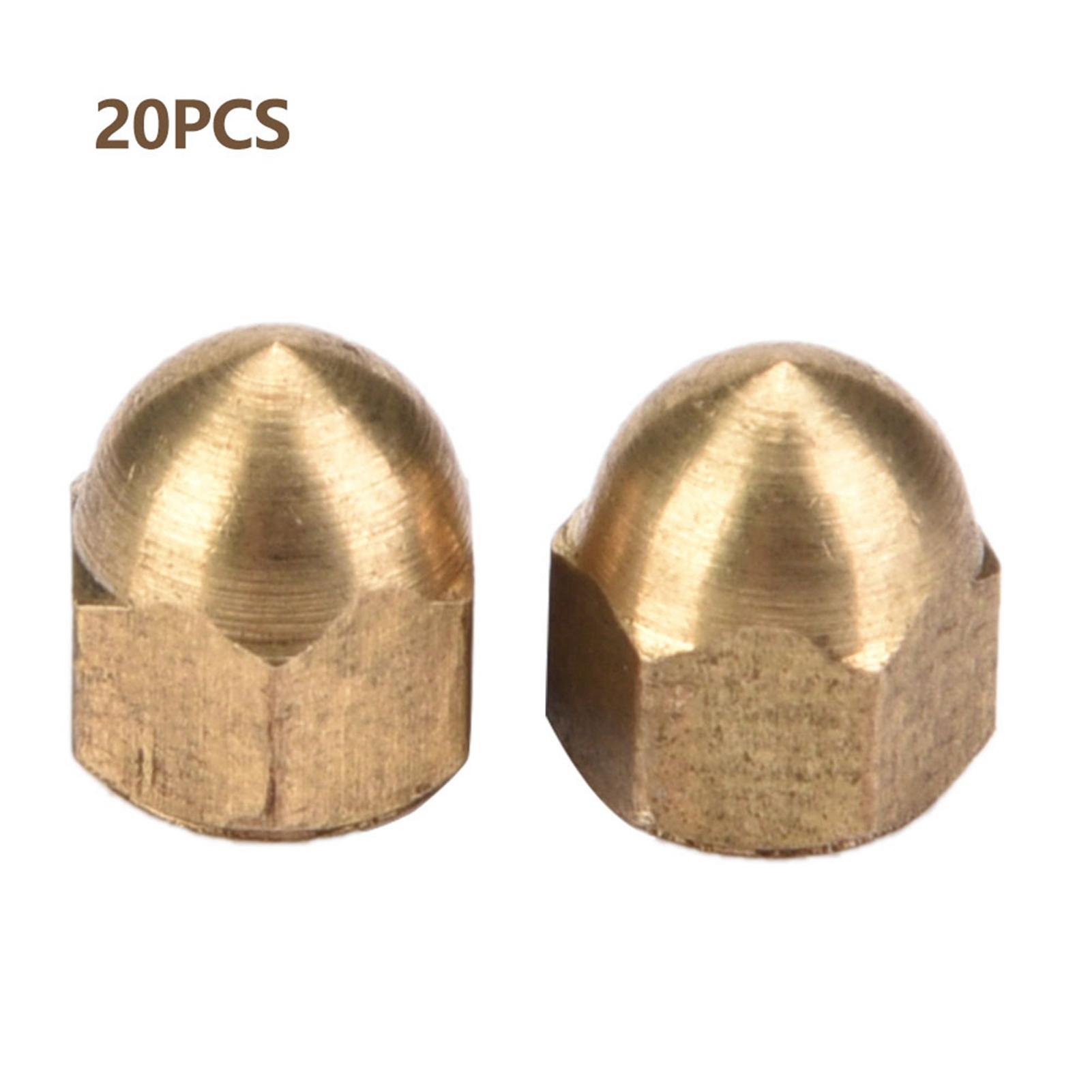 Kit d'écrous à gland en laiton Tête bombée Jeu d'écrous hexagonaux Fixations pour véhicules (M3, 20 pièces)