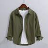Long Sleeve 100cotton Man Shirts Spring and Summer Casual Tops Dress Shirt Lapel Collar Solid Color Button Shirt Simple Style Men Clothing