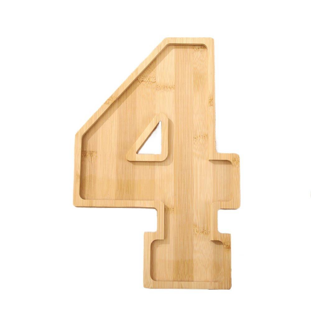Fillable Wooden Number Charcuterie Board Decorative Food Platter Serving Trays  for Home