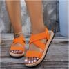 Sandals Women's Spring New Flat-soled Student Roman Shoes Beach Sandals Soft-soled Cross Large-size Women's Shoes