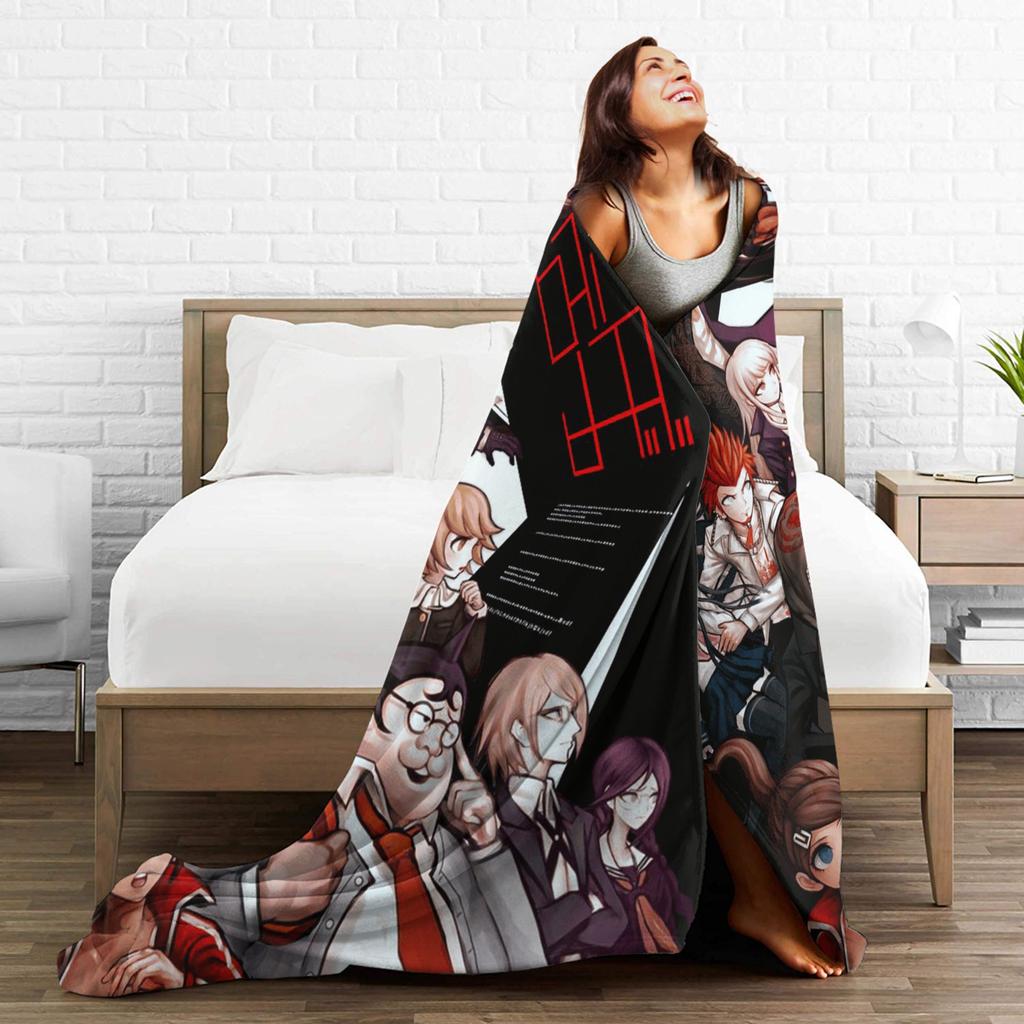 Game Danganronpa Blankets  Soft Warm Comfortable Plush Throw Blanket For Kids Adult Couch Chair Flannel Bedspread Bed Cover