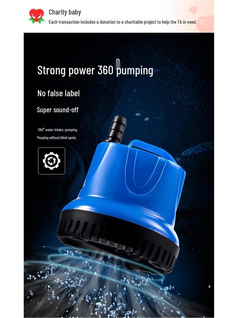 Leise Tauchpumpe für Aquarien und Schildkrötenbecken - Effiziente Wasserzirkulation und Kotabsaugung