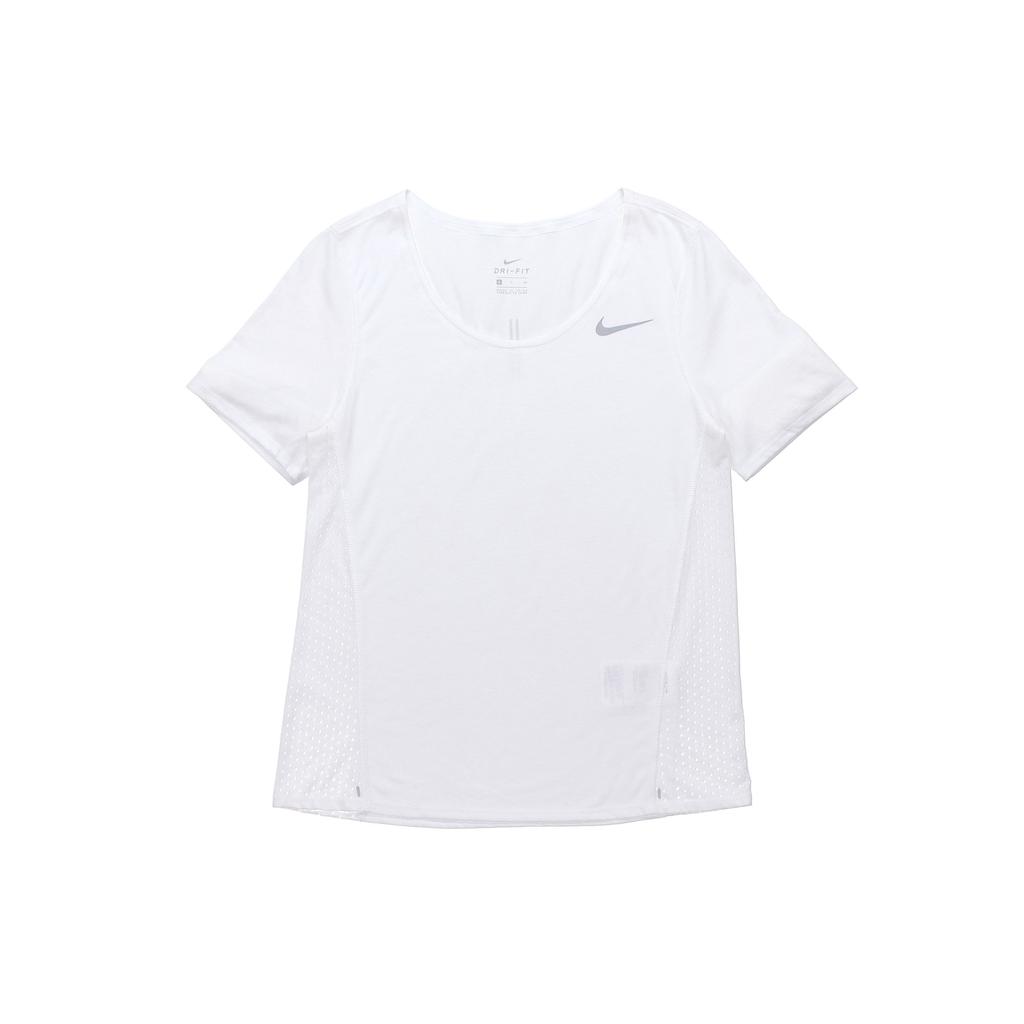 Nike City Sleek Dri-FIT Running Short-Sleeve T-Shirt Women Tops White CU3235-100