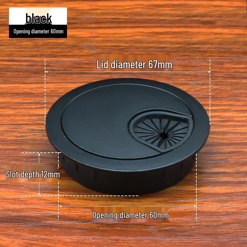 Zinc Alloy Desk Cable Grommet - Round Desktop Cable Pass-Through Cover