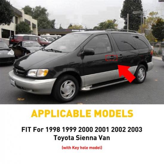 Door Handle Exterior Front Left Driver For Side 98-03 Toyota Sienna Outer Black