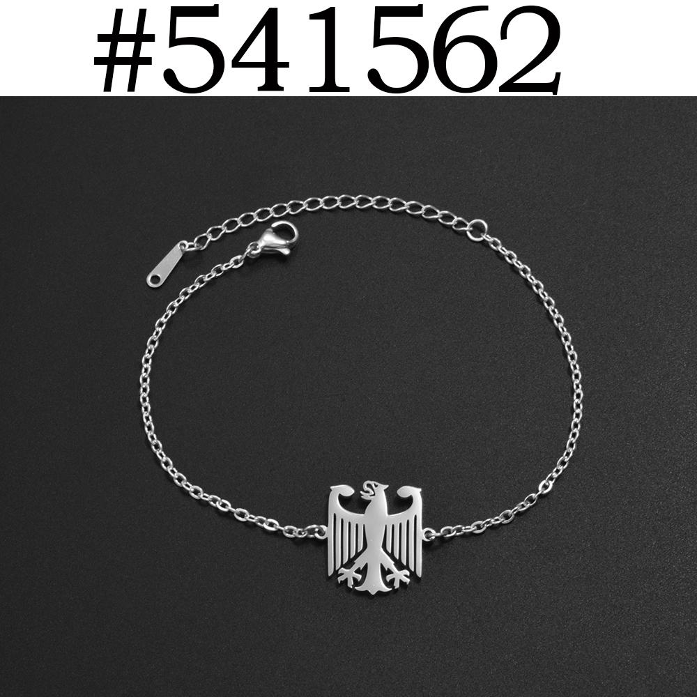 Anniyo Germany Eagle Bracelet for Women Girls Deutschland Jewelry Stainless Steel German Charm Bangle  #541562 18cm Add 4cm