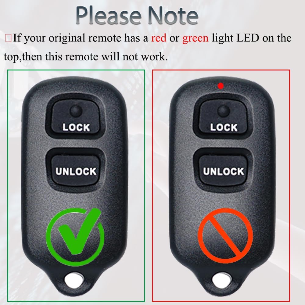 Key Fob Keyless Entry Fits for Toyota Highlander Tundra RAV4 Tacoma Scion XA XB 2001 2002 2003 2004 2005 2006 2007 Remote Control Replacement