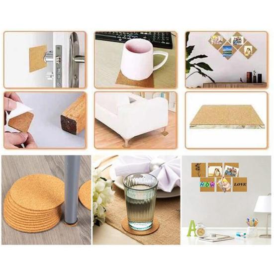 10 Stück Untersetzer Möbel Kork Raue Oberfläche Selbstklebend Quadratisch Dick Schützend Rutschfest Groß