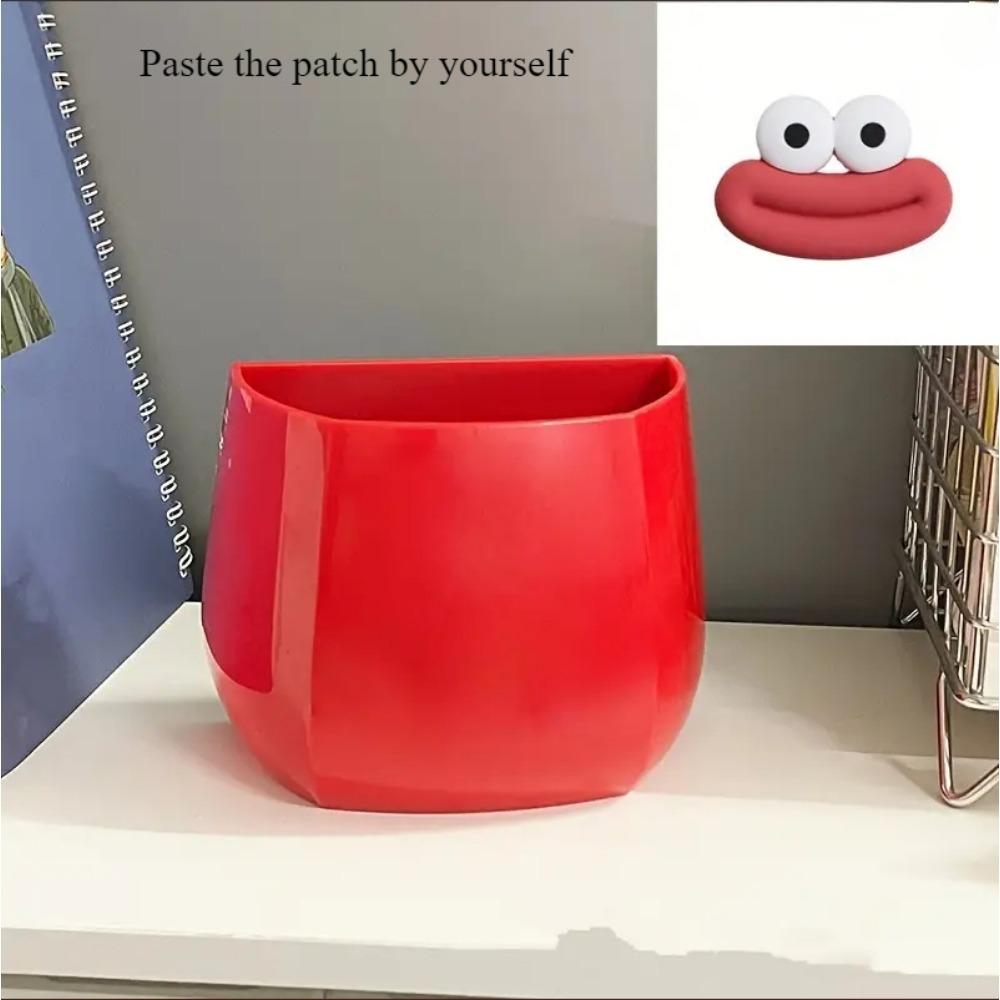 

Magnetic cute big mouth pen holder - DIY office storage box, office decoration, refrigerator door sticker storage box червоний