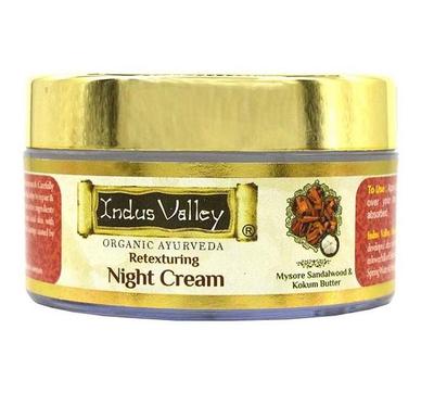Nachtreparaturcreme mit Mysore-Sandelholz und Kokumöl (50 ml), Retexturierende Nachtcreme, Indus Valley