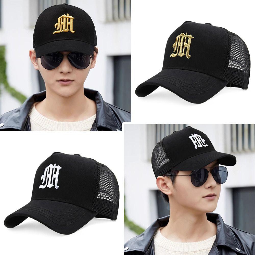 Lässige Mesh-Sommer-Baseballkappe Hip-Hop-Buchstaben-Sportkappe Verstellbare Atmungsaktive Trucker-Kappe Outdoor