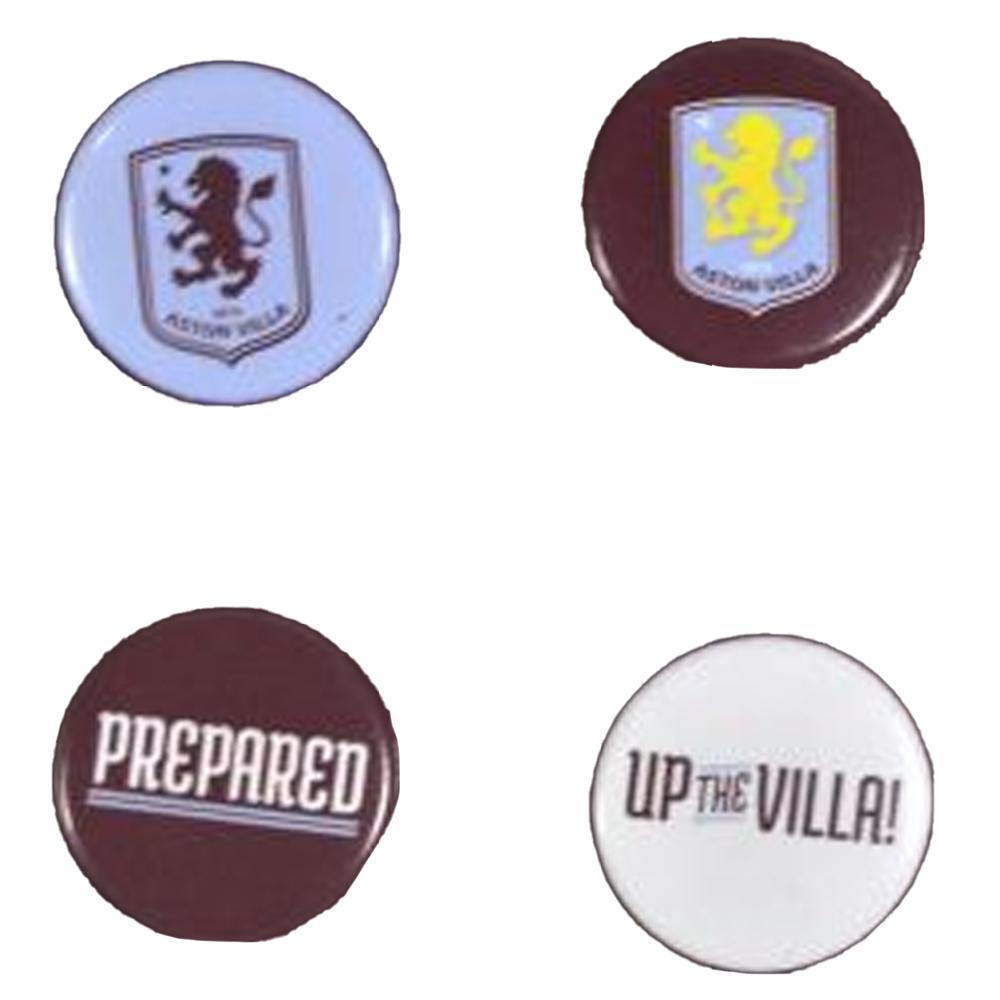 Aston Villa FC Crest Badge (Pack of 4)