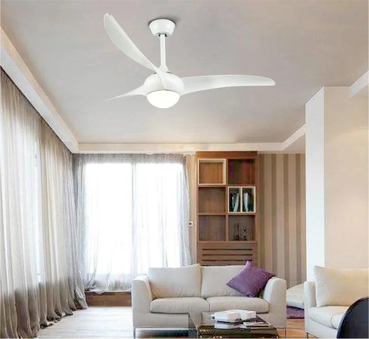 Nordic Ceiling Fan Light 52 Inch Ceiling Fan with Remote Control 3 Color Changing ABS Blades Silent Copper Motor Home 110v 220V