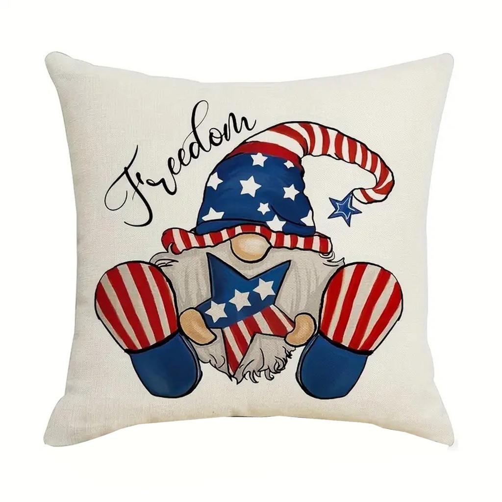Independence Day Series Pillow Cover Linen American Style Square Pillow Cover Holiday Atmosphere Decoration
