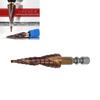 3-13mm Step Drill Bit 77*47*6.35mm Hex Shank Woodworking Bits M35 Cobalt