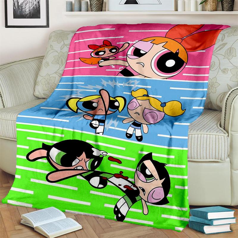 Cute P-Powerpuff Girl Cartoon Blanket,Soft Throw Blanket for Home Bedroom Bed Sofa Picnic Travel Office Rest Cover Blanket Kids
