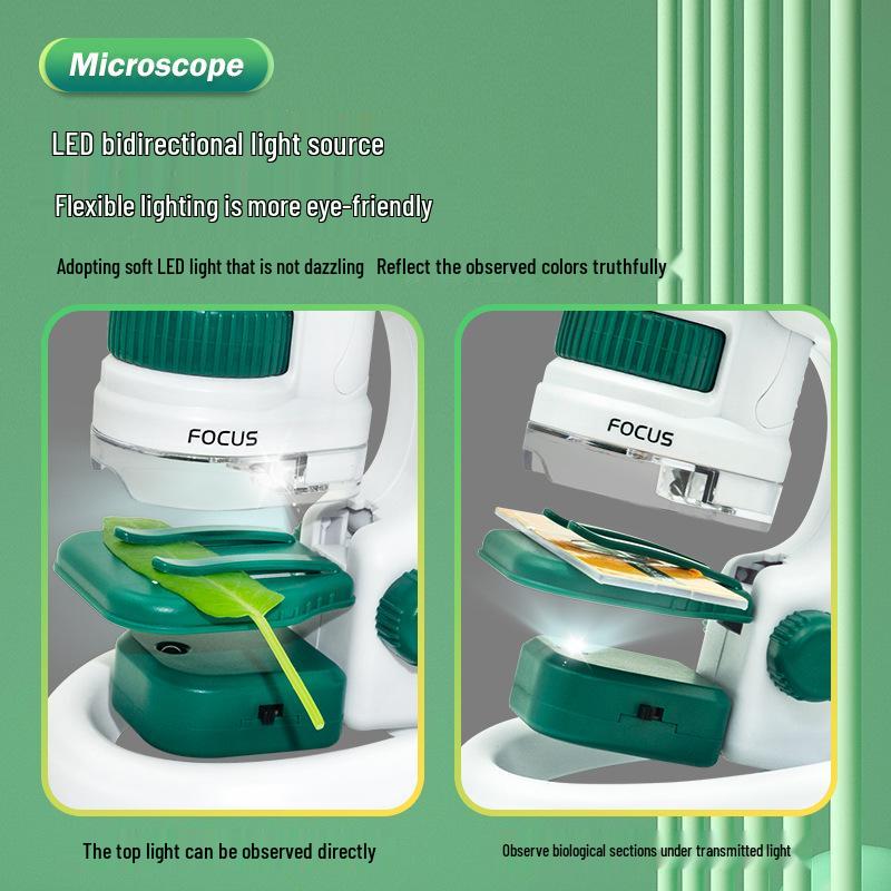 Portable Children's Microscope Science Experiment Set - Educational Toy for Primary & Middle School Students, Boys & Girls