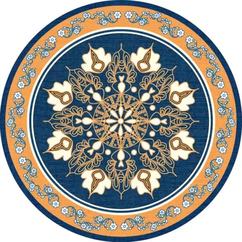 Persian Style Living Room Carpet Bedroom Decoration Dressing Table Cloakroom Non-slip Floor Carpets Circular Area Rugs