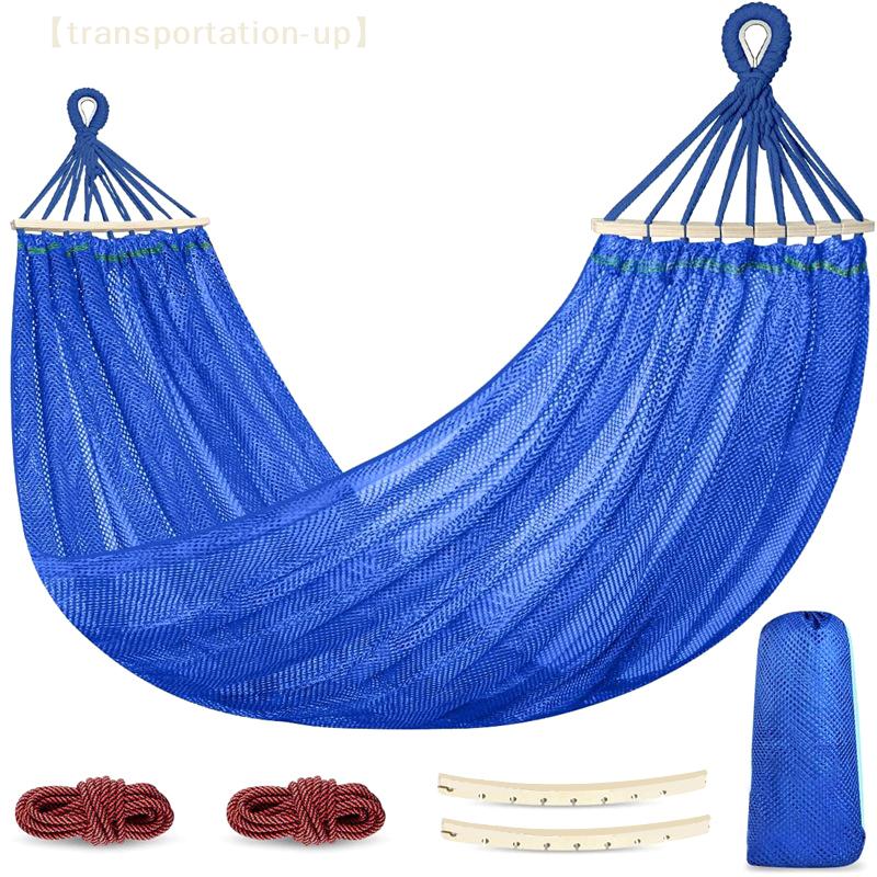 Outdoor Portable Camping Swing Ice Silk Hammock Sturdy Thickened Nylon Mesh Hammock Breathable Garden Hanging Swing
